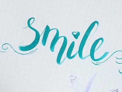 smile calligrapy design handmade letter modern style type typograpy