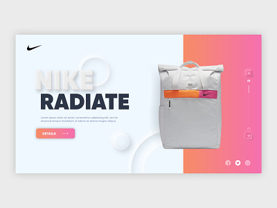 Nike Radiate bag nike ui ux webdesign