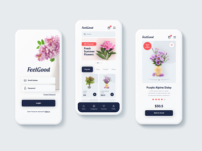 Flower Mobile App Concept app design flower flower app design mobile mobile app mobile app concept