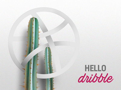 Hello Dribbble! cactus dribbble first shot hello dribbble illustration