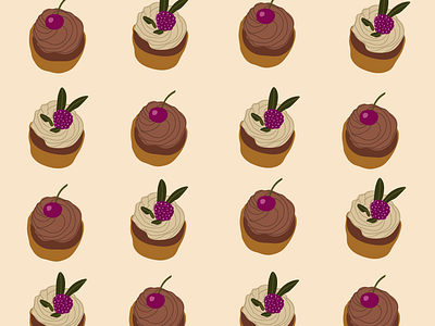 Cupcakes cherry cupcake design foodporn illistration illustrator raspberry sweets