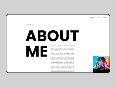 About page about above the fold clean grid minimal minimalist portfolio showcase simple typography