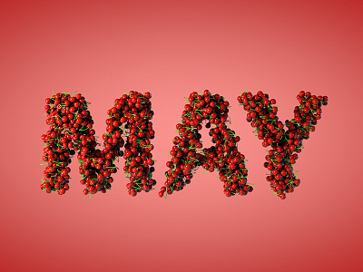 May 2014 Calendar Background 3d modelling cherry may