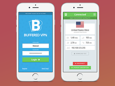 Buffered VPN App Design app application design desktop mobile vpn