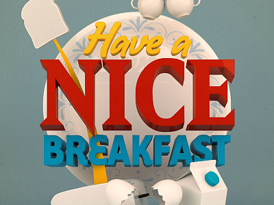 The Happy Advices vol. 1 breakfast cgi cinema4d illustration poster type typography