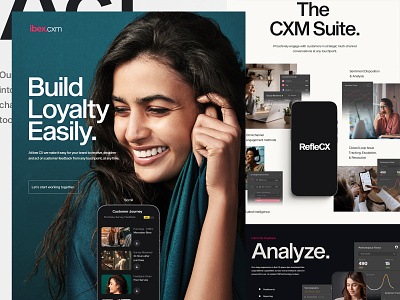 ibex CXM Suite branding customer experience cx design homepage identity landing landing page onepage site typography ui ui design web web design website