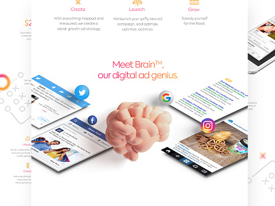 Brain Digital Ad Genius android app arrow close design flat icon identity iphone layout ui website