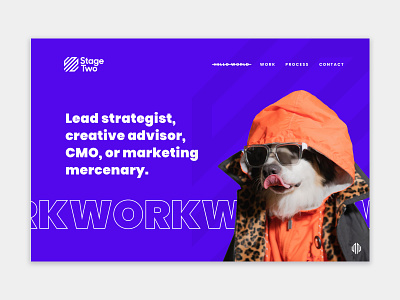 Stage Two - Marketing Agency Website Design agency branding agency website animal branding bright colors catching cute dog home screen homepage lush marketing modern design ui ux vibrant colors visual design web design webdesign website design