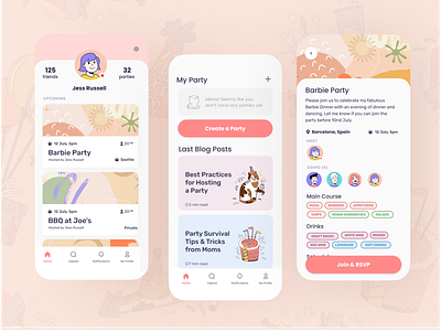 UI/UX - Party Planning Mobile App