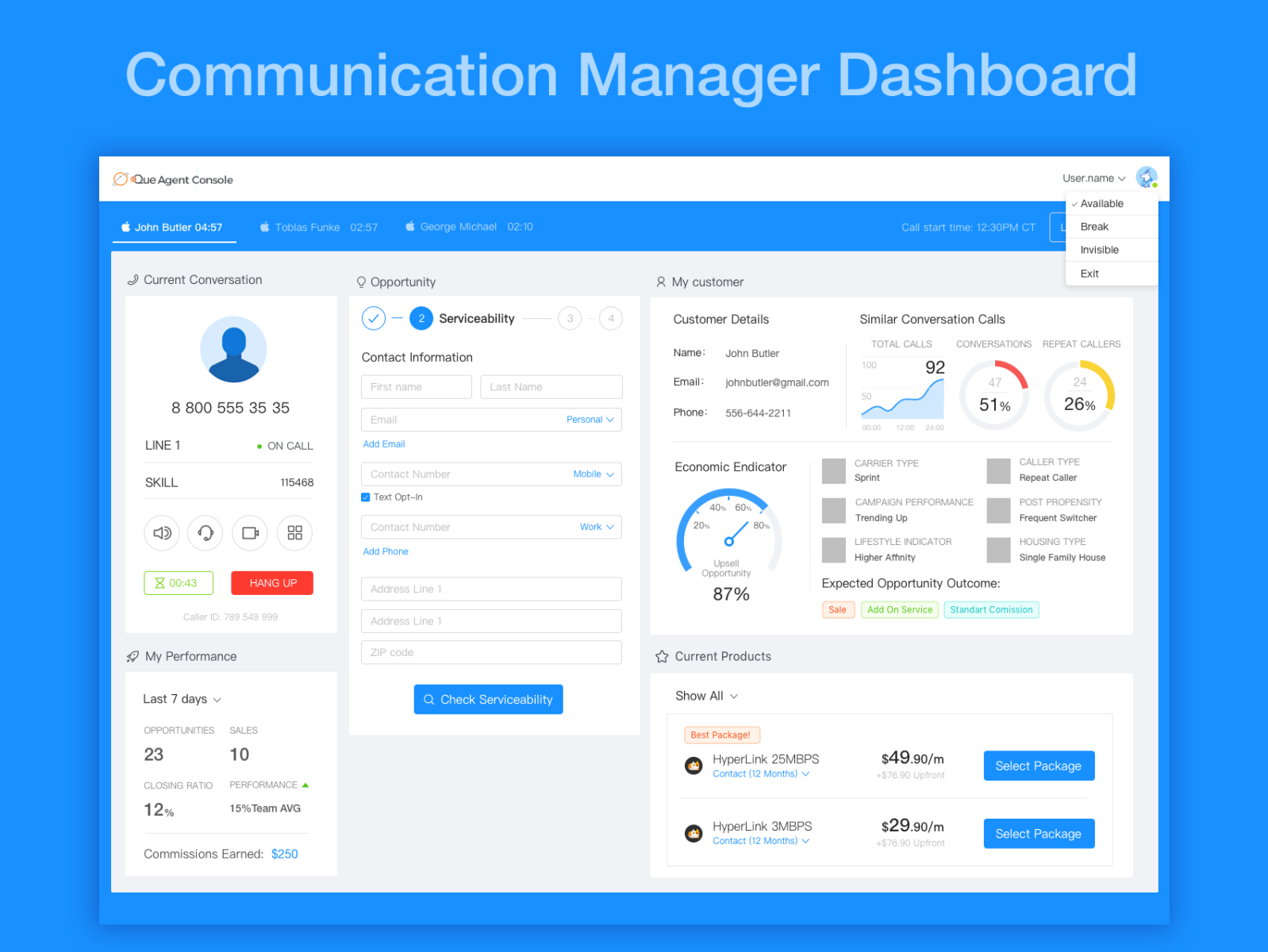 Communication Manager Dashboard Redesign by Stacy Sidenko on Dribbble