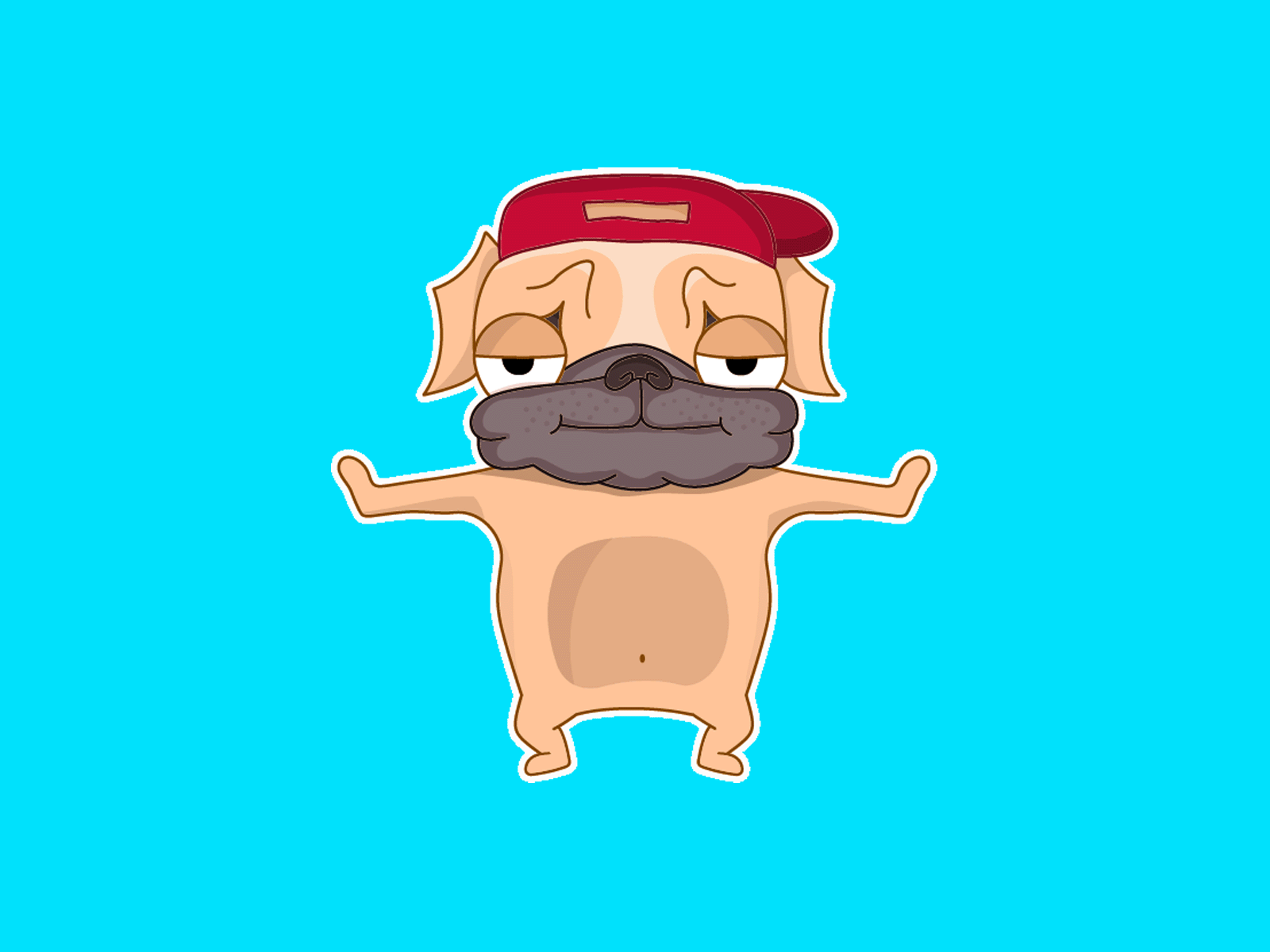 Arm Wave Tutorial from Pugly animal animation cartoon character animation character design character designer character designs cute dance design dog doggy dogs dribbbleweeklywarmup illustration illustrator pug pugly sticker design stickers