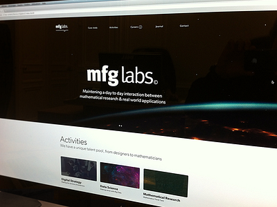 Mfg Website (teasing) homepage ui