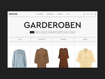 Clothing Rental Website clean design clothes clothing design fashion minimalist scandic scandinavian ui web web deisgn website