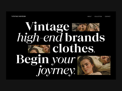 Vintage Sisters after effects animation branding clothes clothing design fashion hero homepage image loading page typo typography vintage web website