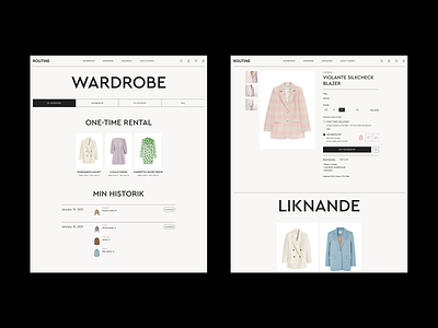 Rent Routine clean design clothing design ecommerce editorial eshop fashion homepage layout minimal minimalist photo portfolio rent shop typo typography ui web website