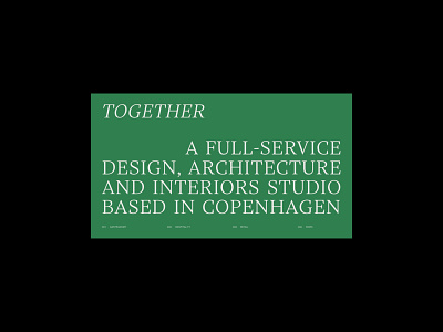 Together architecture clean design color design fashion furniture green homepage interior landing page layout minimalist presentation web website