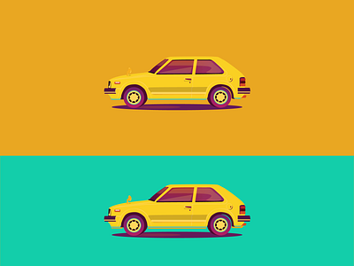 Honda (2d illustration) car digital 2d graphic design honda illustration simple design vector