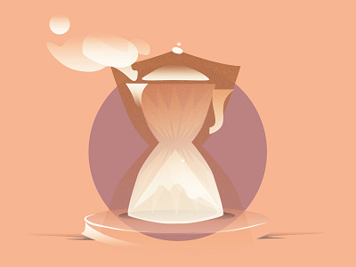 Coffee and the Mountain / illustration artwork boiling bubble tea coffee composition digital 2d graphic art graphic design illustrating illustration illustration art mountain retro design shape elements simple design sweet ui vector vector design vintage