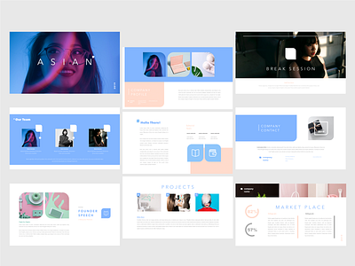 ASIAN' - Keynote template design asian clean design composition graphic design keynote design keynote presentation keynote template keynote templates korean pastel presentation design presentation layout presentation template simple design ui