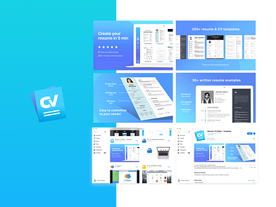 CV Template application - Brand design application application icon application ui appstore branding cv resume cv resume template cv template graphic design icon icon design simple design ui