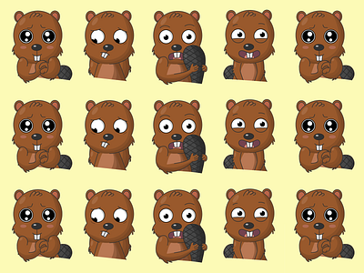 Beaver pattern beaver embarrassment emotion of love emotions fright nervous laugh pattern