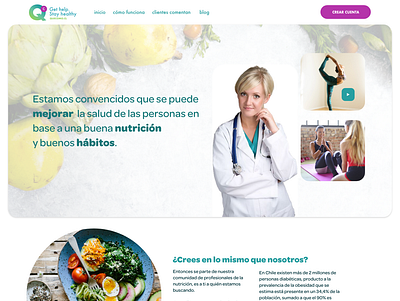 Nutritionist Coach: splash page for professionals adobexd branding design logo mockup protype ui web webdesign