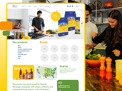 BLUE International Food & Beverage company adobexd brands corporate food homepage products ui webdesign