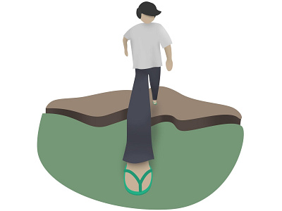 Man Walk design flat illustration