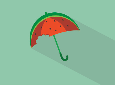 watermelon umbrella corporate image design illustration ilustración logo umbrella vector watermelon watermelon umbrella