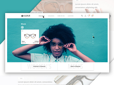 Glasses Shop art design glasses homepage illustrator interface page photoshop shop shopping site ui usa ux web