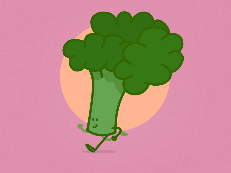 Run Brocolli Run animatedfood animation broccoli brocoli food friendventure loop runcycle simonananas