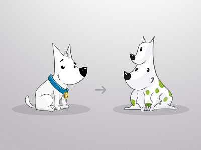 Dog Evolution app appdesign characterdesign comic cute dog illustration mutant vector