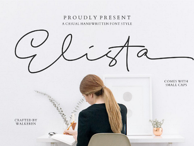 Elista - a Casual Handwritten Font Style casual feminin font handlettering handwritten modern script typography