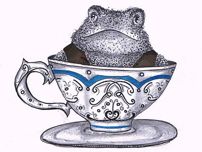 Toad in a Teacup animal doodle illustration teacup toad
