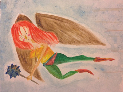 Hawkgirl Painting dc hawkgirl painting watercolour