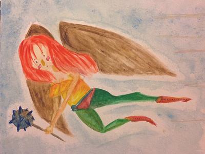 Hawkgirl Painting