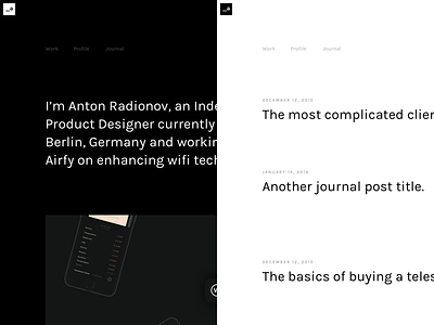 aradionov relaunch black case study dark ui design interface may1reboot personal portfolio product reboot white work