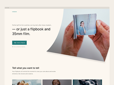 flipboook — header book cream flipbook gift header landing page pastel print warm