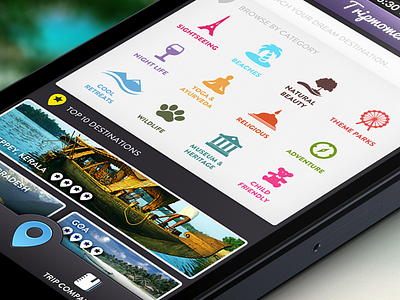 Trip Companion app design icon interface iphone mobile travel trips ui ux