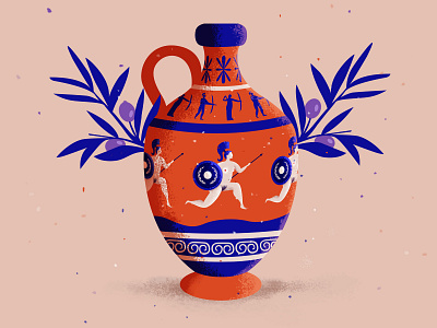 Warrior on a vase art art history design greek illustration warrior