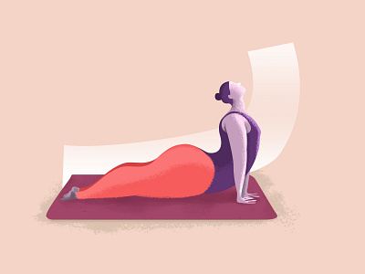 Fat yogi in upward facing dog art design illustration yoga yogi