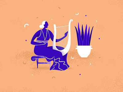 Harpist art art history design greek illustration music
