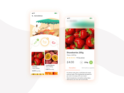 Mobile app - Online farmers' market application application ui application ux ui design ecommerce illustration ui design ux ux design uxui