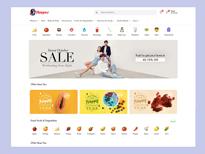 Shopes Ecommerce app branding design ecommerce home screen illustration shop ui ux