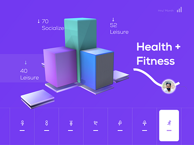 health fitness 3d 3d building amptus design home screen illustration logo strap vector