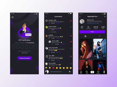 Like Karo App Redesign app app design comments screen design home screen illustration karo like like karo like karo app likee login screen message profile profile page ui ux vector