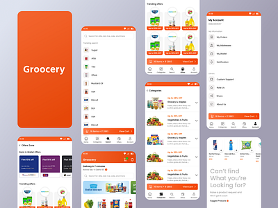 Grocery App app design app ui branding clean clear ui design e commerce grocery grocery app home screen illustration minimal online shopping sumit sumit sharma ui ux