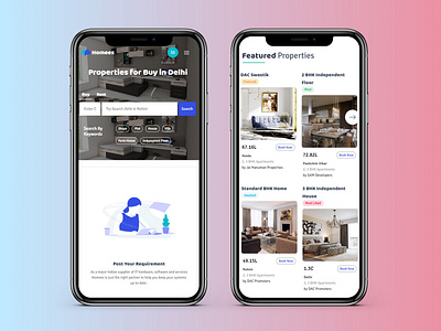 Homees App app design home hommes app property real estate app