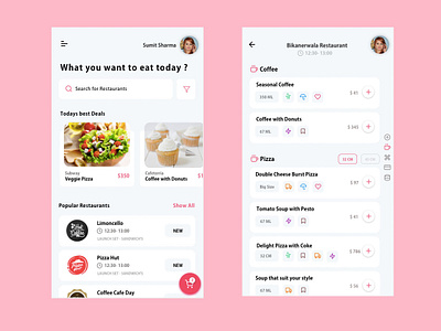 Food App 3 app app design check out checkout process food app home screen inspiration