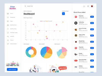 Trime Dashboard admin panel amptus branding clean dashboard design strap trime ux ui